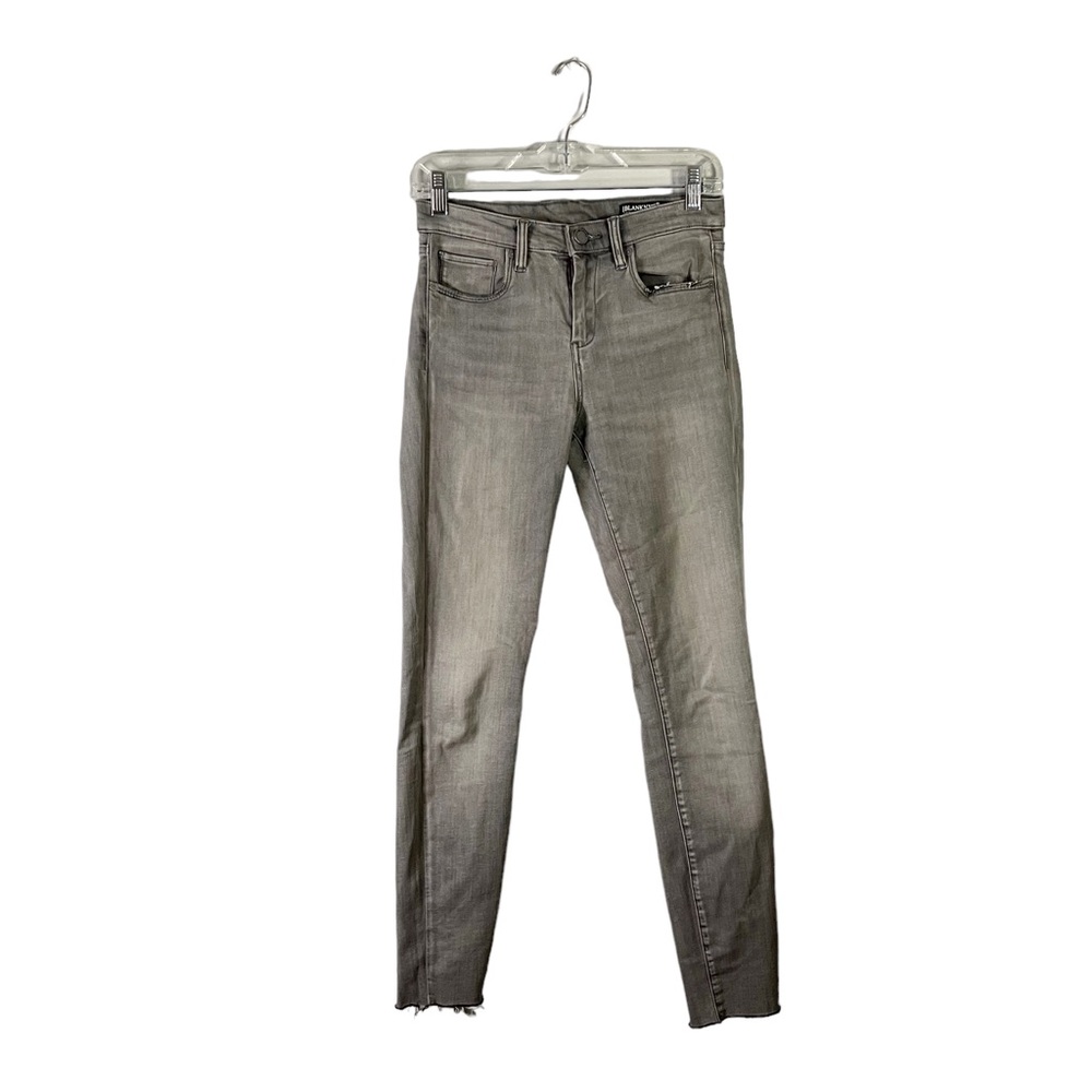 Blank NYC The Bond Grey Wash Designer Distressed High Rise Crop Skinny Jeans 27